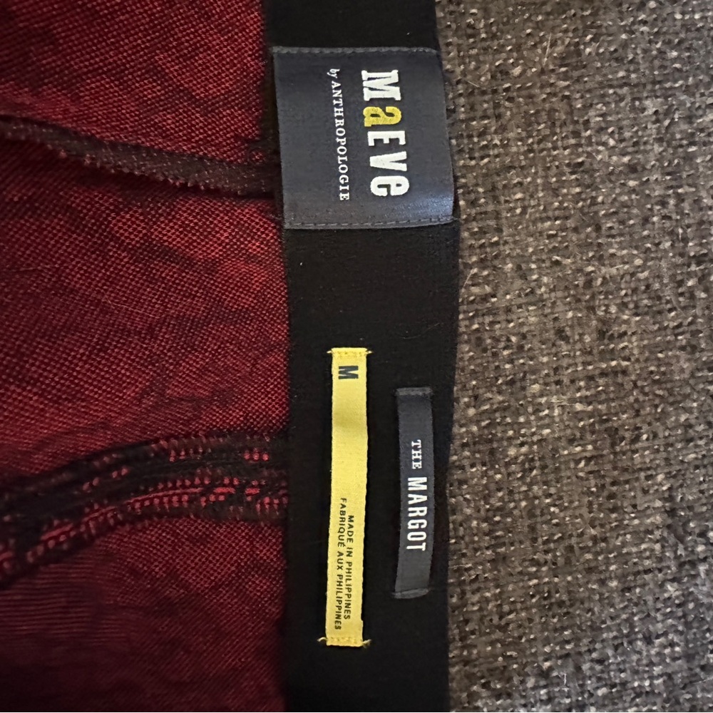 Maeve Red and Black Patterned Women's Pants size Medium - Picture 4 of 4